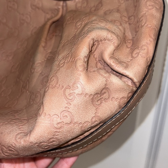 Gucci Guccissima Scarlett Bag GG Monogram Leather Neutral Blush Nude Pink Purse - Picture 5 of 17